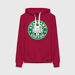 Толстовка-худи хлопковая женская Starbart, цвет: маджента