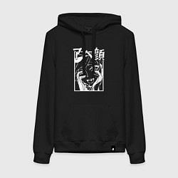 Толстовка-худи хлопковая женская Ahegao Black, цвет: черный