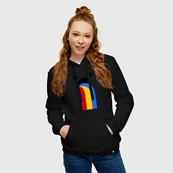 Толстовка-худи хлопковая женская Funny Rainbow, цвет: черный — фото 2