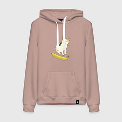 Женская толстовка-худи Cat no banana meme