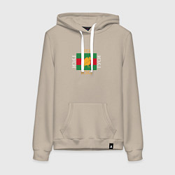 Толстовка-худи хлопковая женская Модный гусь, цвет: миндальный