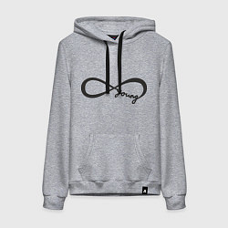 Толстовка-худи хлопковая женская Вечно молодой, цвет: меланж