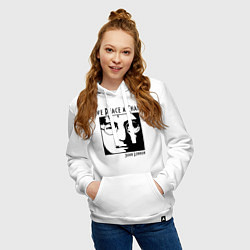 Толстовка-худи хлопковая женская Give Peace a Chance, цвет: белый — фото 2