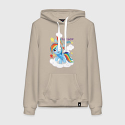 Толстовка-худи хлопковая женская Rainbow Dash, цвет: миндальный