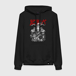 Толстовка-худи хлопковая женская Slayer: Devil Goat, цвет: черный