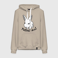 Женская толстовка-худи Rabbit: follow me