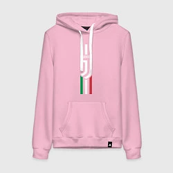 Толстовка-худи хлопковая женская FC Juventus: Italy, цвет: светло-розовый