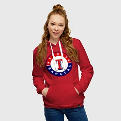 Толстовка-худи хлопковая женская Texas Rangers, цвет: красный — фото 2