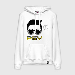 Толстовка-худи хлопковая женская PSY, цвет: белый