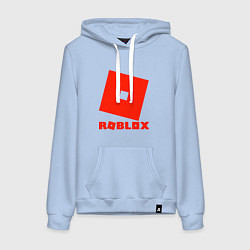 Толстовка-худи хлопковая женская Roblox Logo, цвет: мягкое небо