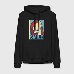 Толстовка-худи хлопковая женская MLP: Smile, цвет: черный