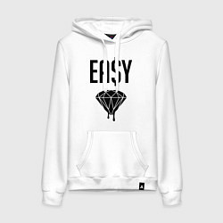 Толстовка-худи хлопковая женская Easy Diamond, цвет: белый