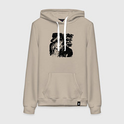 Толстовка-худи хлопковая женская JoJo, цвет: миндальный