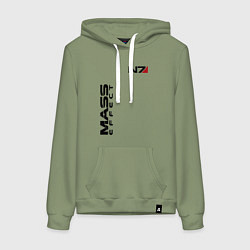 Толстовка-худи хлопковая женская MASS EFFECT N7, цвет: авокадо