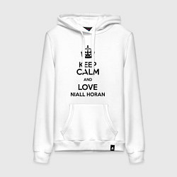 Толстовка-худи хлопковая женская Keep Calm & Love Niall Horan, цвет: белый