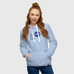 Толстовка-худи хлопковая женская Nasa i need my space, цвет: мягкое небо — фото 2
