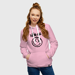 Толстовка-худи хлопковая женская BLINK-182, цвет: светло-розовый — фото 2