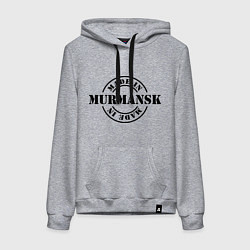 Толстовка-худи хлопковая женская Made in Murmansk (сделано в Мурманске), цвет: меланж