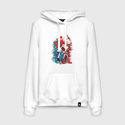 Толстовка-худи хлопковая женская UNDERTALE, цвет: белый