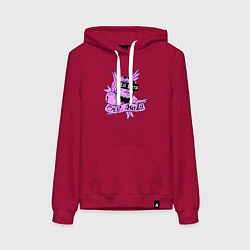 Толстовка-худи хлопковая женская LIL PEEP, цвет: маджента