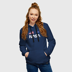 Толстовка-худи хлопковая женская NASA, цвет: тёмно-синий — фото 2