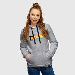 Толстовка-худи хлопковая женская 1 step down, цвет: меланж — фото 2