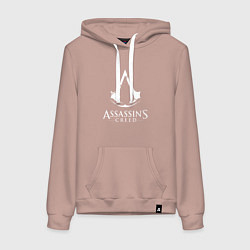 Толстовка-худи хлопковая женская Assassin’s Creed, цвет: пыльно-розовый