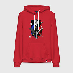 Толстовка-худи хлопковая женская DMC, цвет: красный