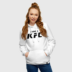 Толстовка-худи хлопковая женская Боец KFC, цвет: белый — фото 2