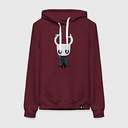 Толстовка-худи хлопковая женская Рыцарь Hollow Knight, цвет: меланж-бордовый