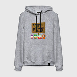 Толстовка-худи хлопковая женская South Park, цвет: меланж