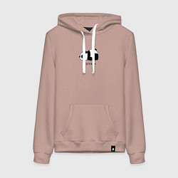 Толстовка-худи хлопковая женская Я усталь, цвет: пыльно-розовый