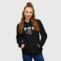 Толстовка-худи хлопковая женская Pantera, цвет: черный — фото 2
