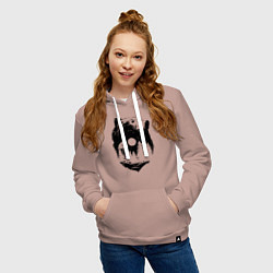 Толстовка-худи хлопковая женская Bear, цвет: пыльно-розовый — фото 2