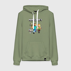 Толстовка-худи хлопковая женская MINECRAFT, цвет: авокадо