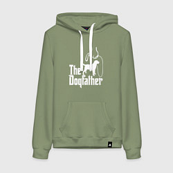 Толстовка-худи хлопковая женская The Dogfather - пародия, цвет: авокадо