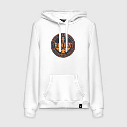 Толстовка-худи хлопковая женская Ordo hereticus, цвет: белый