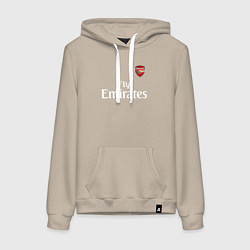 Толстовка-худи хлопковая женская ARSENAL, цвет: миндальный