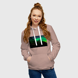 Толстовка-худи хлопковая женская Северное сияние, цвет: пыльно-розовый — фото 2