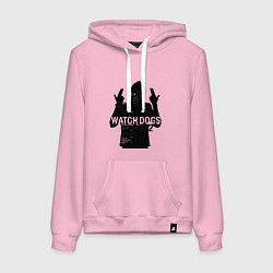 Толстовка-худи хлопковая женская Watch dogs 2 Z, цвет: светло-розовый