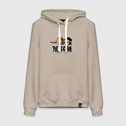 Толстовка-худи хлопковая женская Pulp fiction, цвет: миндальный