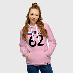 Толстовка-худи хлопковая женская RUS 62, цвет: светло-розовый — фото 2