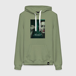 Толстовка-худи хлопковая женская Ratched, цвет: авокадо