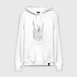 Толстовка-худи хлопковая женская Рок до самого конца, цвет: белый
