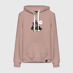 Толстовка-худи хлопковая женская Nero bird, цвет: пыльно-розовый