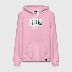 Толстовка-худи хлопковая женская Initial D Номер, цвет: светло-розовый