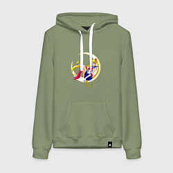 Толстовка-худи хлопковая женская Sailor Moon, цвет: авокадо