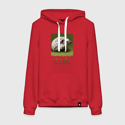 Толстовка-худи хлопковая женская ЁЖ, цвет: красный