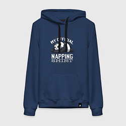 Толстовка-худи хлопковая женская My Official Napping Shirt, цвет: тёмно-синий