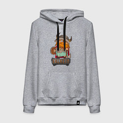 Толстовка-худи хлопковая женская Valheim, цвет: меланж